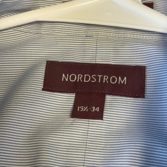 🤗  3/$20  LIKE NEW! Nordstrom Pinstriped Shirt  Size 15.5 neck Size 34 - Picture 6 of 7